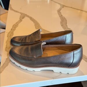 Vionic Metallic Silver Loafers
